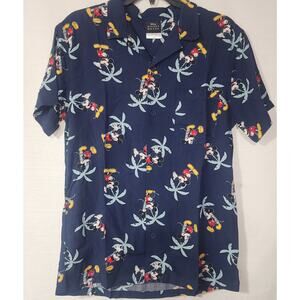 Mickey mouse tropical button down short sleeve shirt size Small
